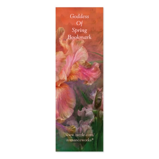 Goddess Of Spring Art Bookmark Business Cards (back side)