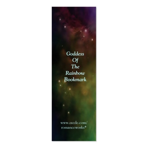 Goddess Of The Rainbow Art Bookmark Business Cards (back side)