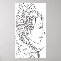 Goddess Princess Drawing - Poster