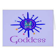 Goddess Sun and Stars Greeting Card