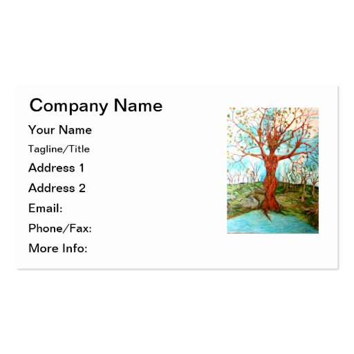 Goddess Tree Figure in Autumn Spiritual Painting Business Card