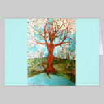 Goddess Tree Figure in Autumn Spiritual Painting cards