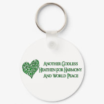 Godless For World Peace keychains by godless_heathen Godless For World Peace keychains