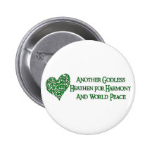 Godless For World Peace Pinback Buttons