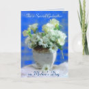 Godmother on Mother's Day Card - Lovely arrangement of white flowers for a Special Godmother on Mother's Day. Personalize the inside text inside areas and outside too if you wish.