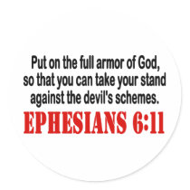God's Armor Round Sticker