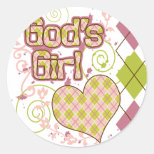 God's Girl Round Sticker