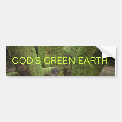 GOD'S GREEN EARTH BUMPER STICKER | Zazzle