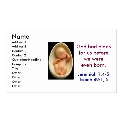 god's plans business card (front side)