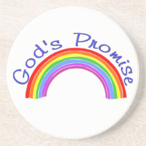 God's promise with rainbow Christian coasters