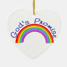 God's promise with rainbow Christian Christmas Ornament