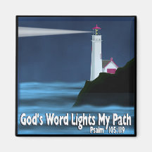 God's Word Lights My Path - Psalm 119:105 - Magnet