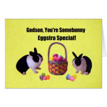 Godson, You're somebunny eggstra special! Greeting Cards