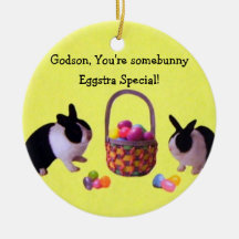 Godson, You're somebunny Eggstra Special! Christmas Tree Ornaments