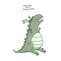 godzilla and an alien: friends help each other t-shirts by sweenstuff godzilla and an alien: friends help each other t-shirts