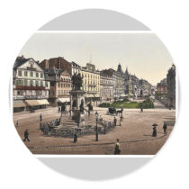 Goethe's Place and Goethe-Gutenburg Monument, Fran Round Stickers