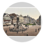 Goethe's Place and Goethe-Gutenburg Monument, Fran Round Stickers