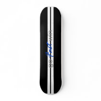 GoFastWin - White Stripes w/ Blue Fast Skateboard by ishapespace GoFastWin - White Stripes w/ Blue Fast Skateboard