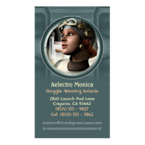Goggled Aviatrix Business Cards business cards