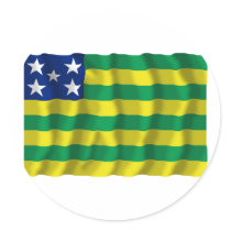 Goiás, Brazil Waving Flag Round Stickers
