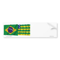 Goiás &  Brazil Waving Flags Bumper Sticker