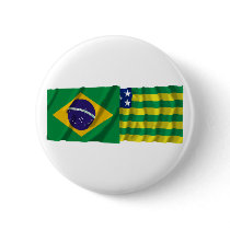 Goiás &  Brazil Waving Flags Pins