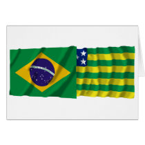Goiás &  Brazil Waving Flags Card
