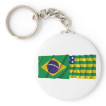 Goiás &  Brazil Waving Flags Keychains