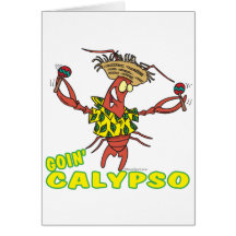 goin calypso funny lobster with maracas card
