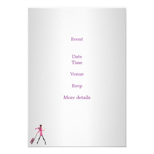 Going Away Party Event Girl with Luggage Custom Invitation