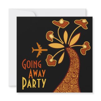 Going Away Party Invitation Card Motif Flower invitation
