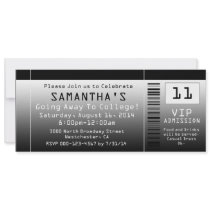 Going Away Ticket Invitations, Black + White