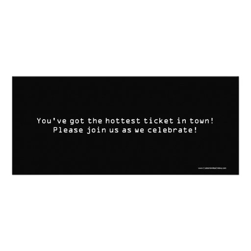 Going Away Ticket Invitations, Black + White