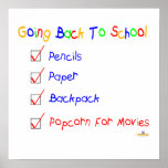 Going Back To School Popcorn For Movies Print