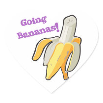 going bananas! banana round stickers