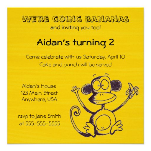 Going Bananas Invite