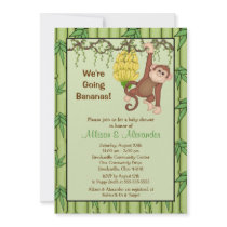 Going Bananas Monkey Jungle Safari Baby Shower Custom Announcements