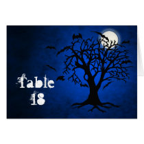 Going Batty Blue Halloween Table Card