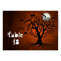 Going Batty Orange Halloween Table Card
