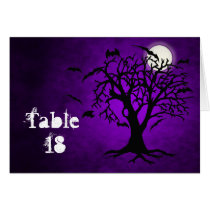 Going Batty Purple Halloween Table Card