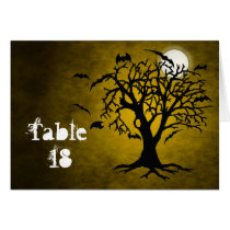 Going Batty Yellow Halloween Table Card