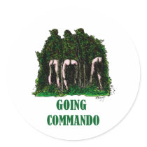 GOING COMANDO ROUND STICKER