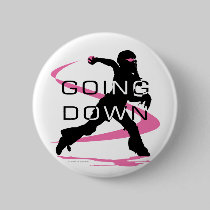 Going Down Pink Catcher Softball buttons