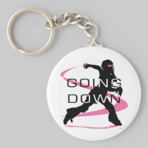 Going Down Pink Catcher Softball keychains