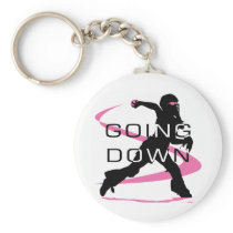 Going Down Pink Catcher Softball Key Chain