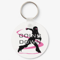 Going Down Pink Catcher Softball keychains