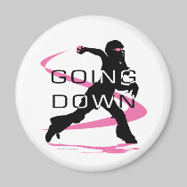 Going Down Pink Catcher Softball magnets