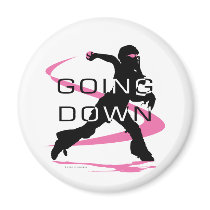 Going Down Pink Catcher Softball Magnets