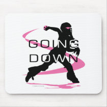 Going Down Pink Catcher Softball mousepads