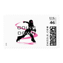 Going Down Pink Catcher Softball Postage Stamps